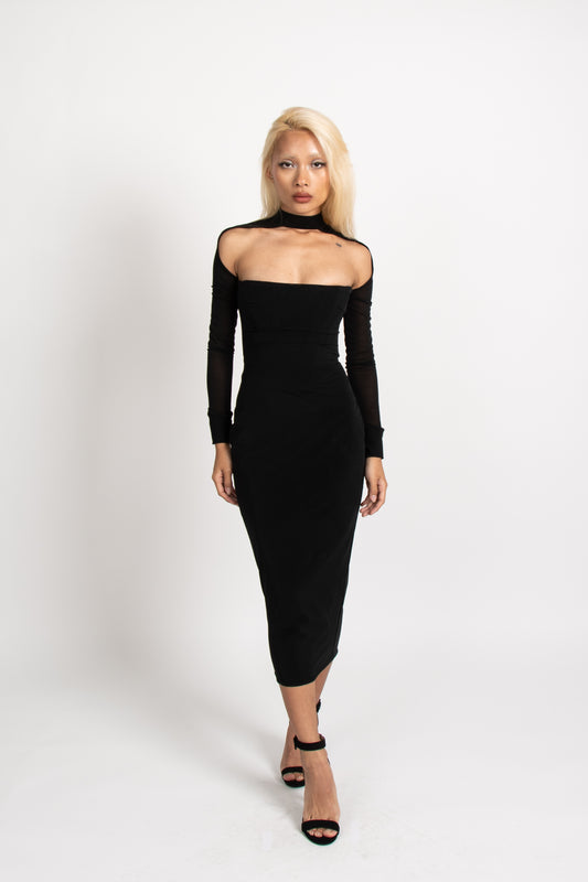 Milarose LS Corset Midi Dress