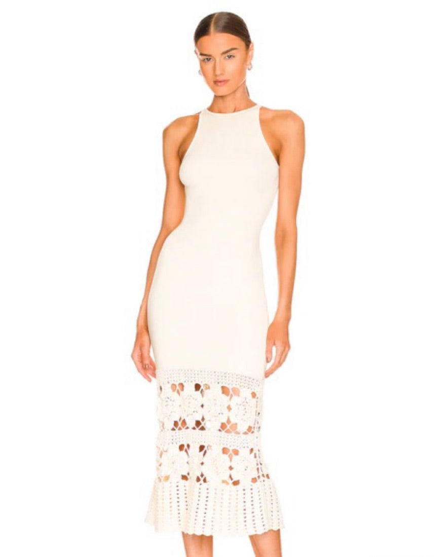 Open-Knit Crochet Midi Dress