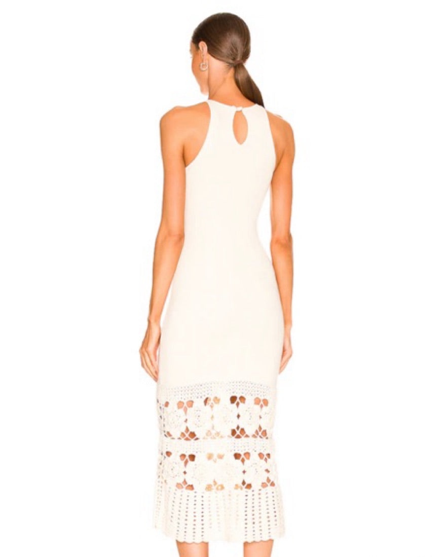 Open-Knit Crochet Midi Dress
