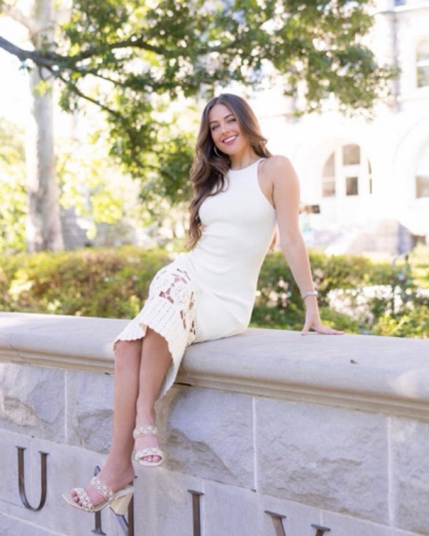 Open-Knit Crochet Midi Dress