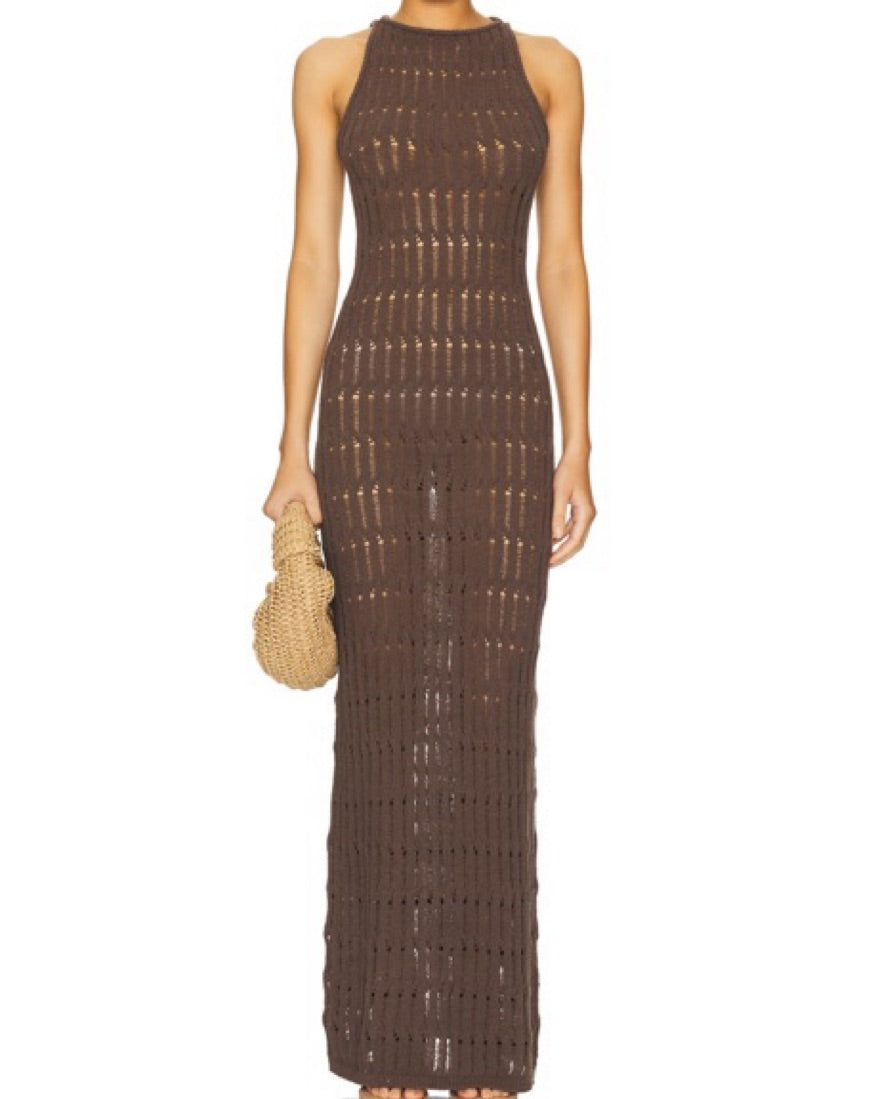 Woven Brown Maxi Dress