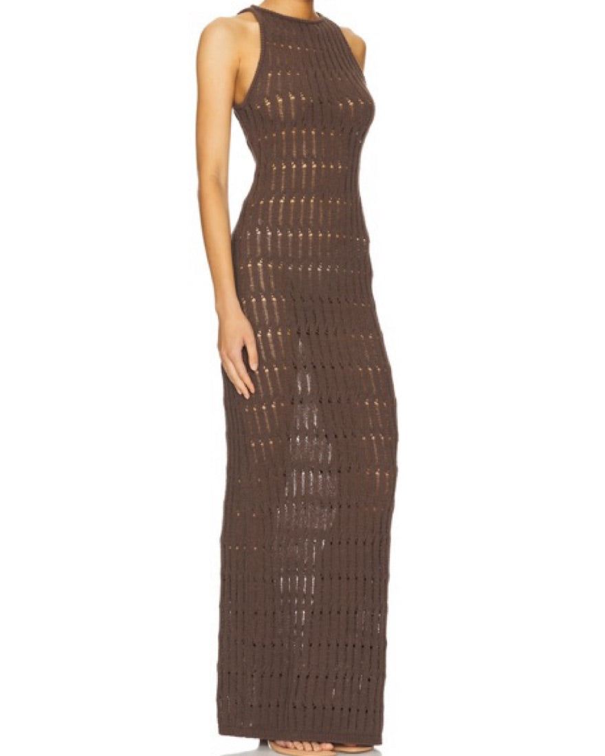 Woven Brown Maxi Dress