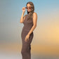 Woven Brown Maxi Dress